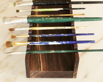Wooden Paint Brush Holder/Paint Brust Caddie/Wooden Paint Brush Holder/Paint Brush Organizer/Horizonal Paint Brush Holder/Gifts for Painters