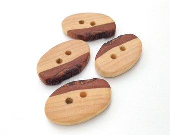 Black Locust Wood Buttons - Wooden Toggle Buttons - 3/4 X 1 3/16 - 4 Pack