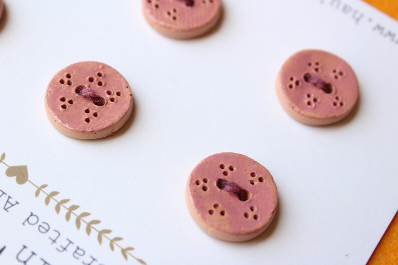 Round Ceramic ButtonsHandcrafted ButtonsEarthen Clay ButtonDecorative Clay ButtonHandmade ButtonUnique ButtonArtisan ButtonPinkRound