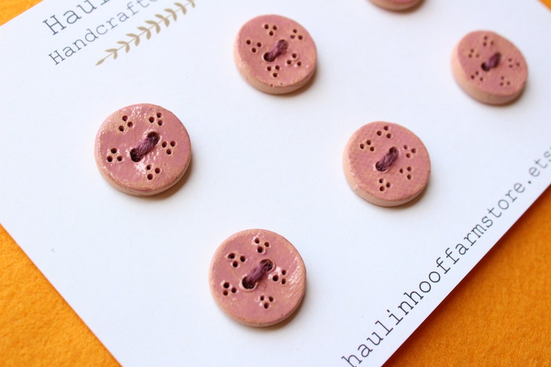 Round Ceramic ButtonsHandcrafted ButtonsEarthen Clay ButtonDecorative Clay ButtonHandmade ButtonUnique ButtonArtisan ButtonPinkRound
