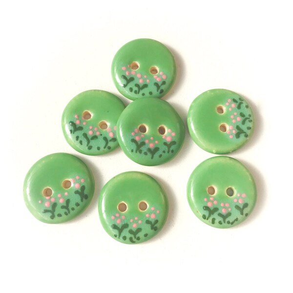 Pink and Green Buttons Etsy