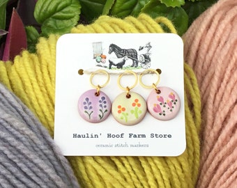 Limited Edition Bouquet Stitch Markers - Ceramic Stitch Markers - Knitting Progress Keepers