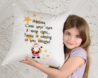 Personalised Santa Children's Cushion Cover, Personalised Child's Room Decor, Santa Cushion Cover, Santa Christmas Cushion