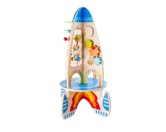 wooden rocket activity table