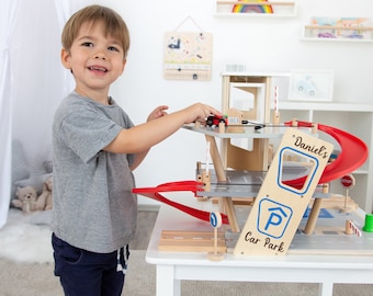 personalised wooden toy garage