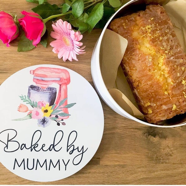 Baked By Personalised Cake Tin, Personalised Baking Tin, Watercolor Baking Tin, Baking Gift, Personalised Birthday Gift, Cake, Gift For Cake