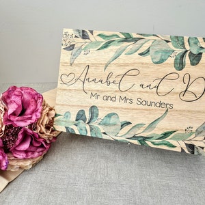 Wooden Personalised Eucalyptus Wedding Memory Box, Wedding Keepsake Box, Wedding Keepsake Gift, Gift For Couple, Wedding Gift, Wood Box image 4