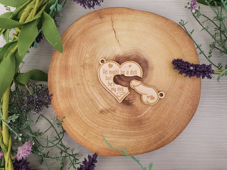 Engraved Wooden Funny Couple's Keyring Set Couples | Etsy UK