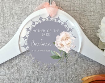 Acrylic Printed Floral Frame Personalised Hanger Tag, Bridesmaid Tag, Hanger Tag, Bridesmaid Gift, Engraved Hanger Gift, Wedding Tags