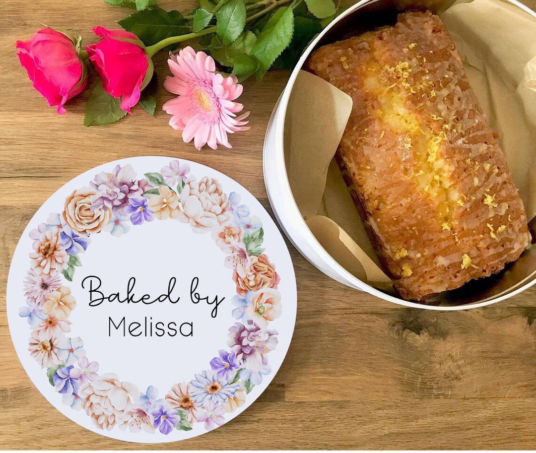 Baked by Personalised Cake Tin, Personalised Baking Tin, Watercolor Baking Tin, Baking Gift