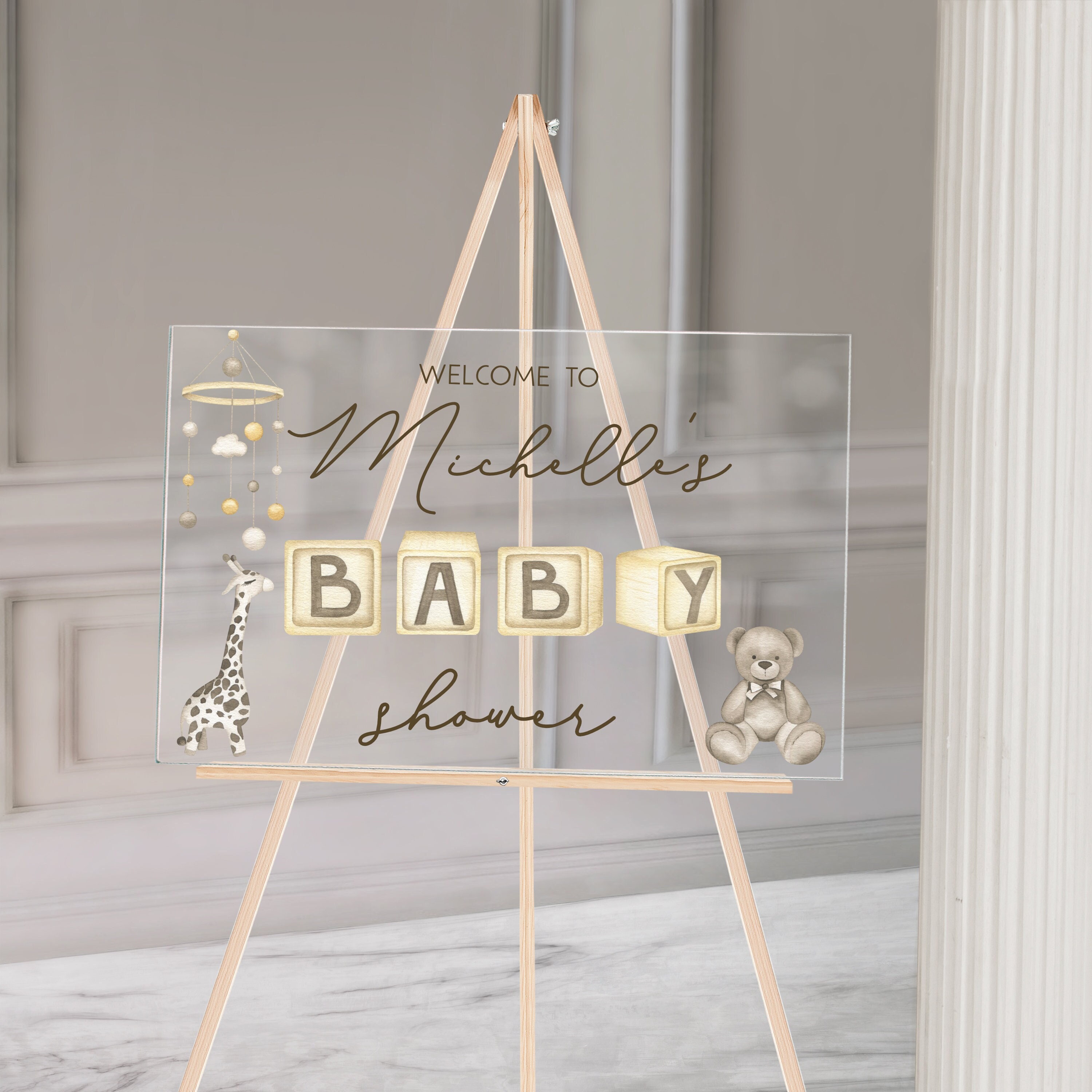 Personalised Baby Shower Sign Entrance Sign Custom Acrylic