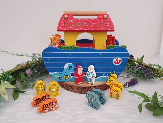 personalised noah's ark wooden toy