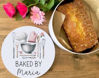 Baked By Personalised Cake Tin, Personalised Baking Tin, Watercolor Tin, Baking Gift, Personalised Birthday Gift, Gift For Cake