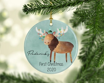 Ceramic Personalised First Christmas Born Ornament, Marble Personalised Ornament, Personalised Newborn Christmas Decor, Newborn Baby Gift