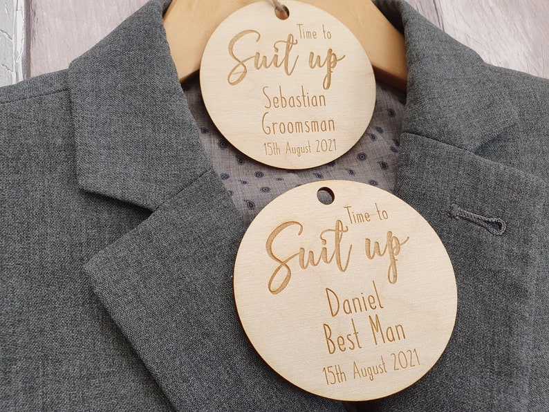 Engraved Personalised Hanger Tag Groomsman Tag Hanger Tag Etsy UK