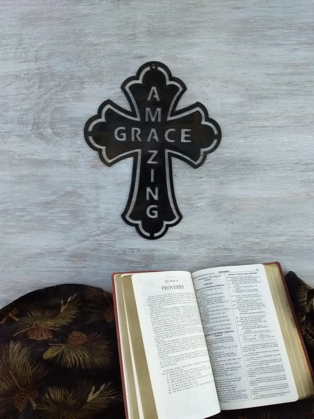 Amazing Grace Metal Cross Cross Wall Art Christian Decor Etsy