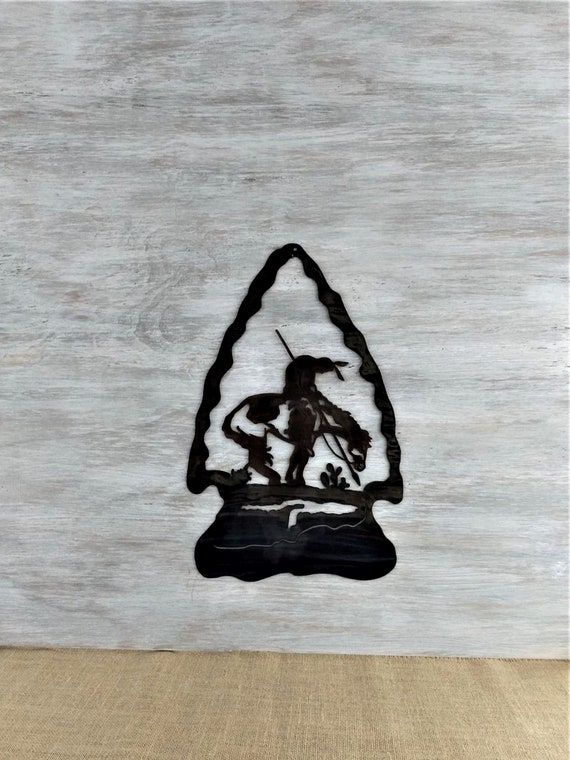 End Of The Trail Arrowhead Metal Art Native American Wall Etsy End Of The Trail Arrowhead Metal Art Native American Wall Etsy