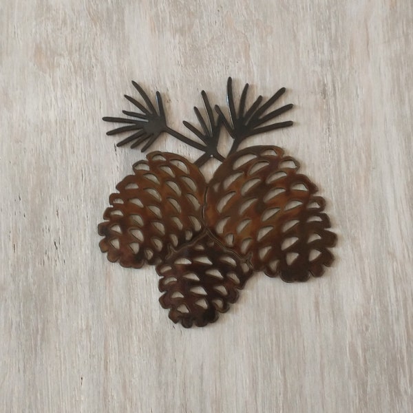 Metal Pine Cones, Pine Cone Art, Cabin Wall Decor,Lodge Decor, Metal Wall Art, Metal Accent Pieces, Forest Wall Art,