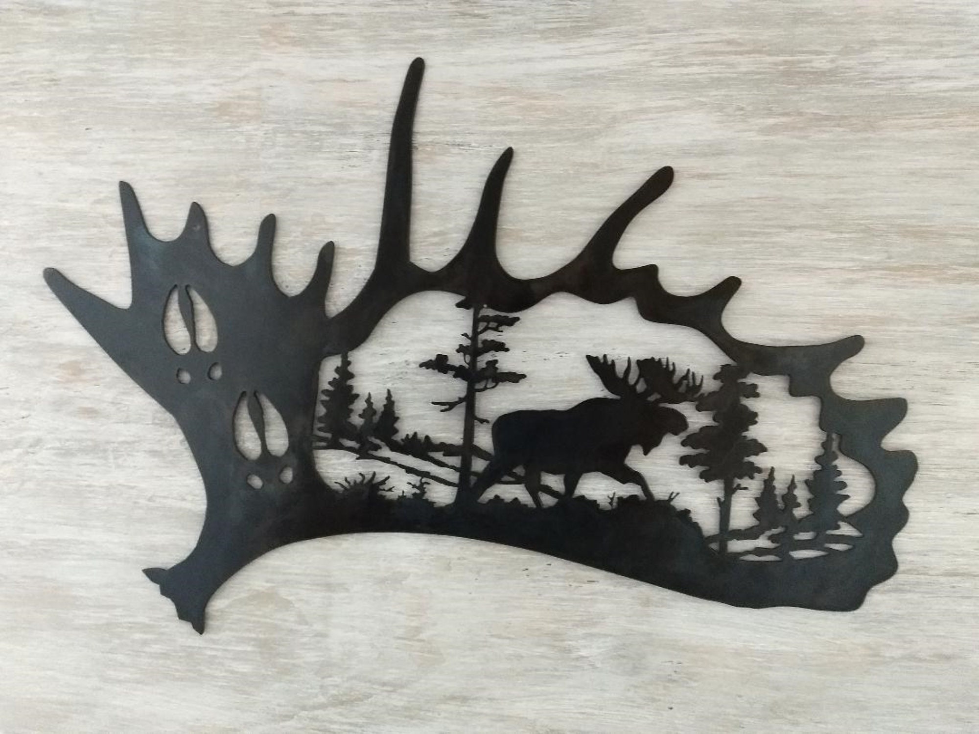Moose Metal Wall Art Cabin Wall Decor Lodge Wall Decor Etsy