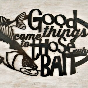 Walleye Fishing Metal Sign: Lake Lodge Man Cave Decor