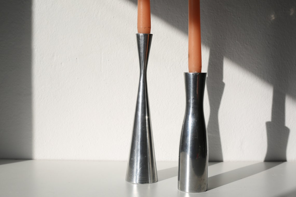 Set of 2 Vintage IKEA Stainless Steel Candle Holder Etsy