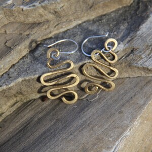 Brass wave earrings