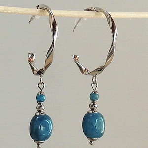 Apatite pearl earrings