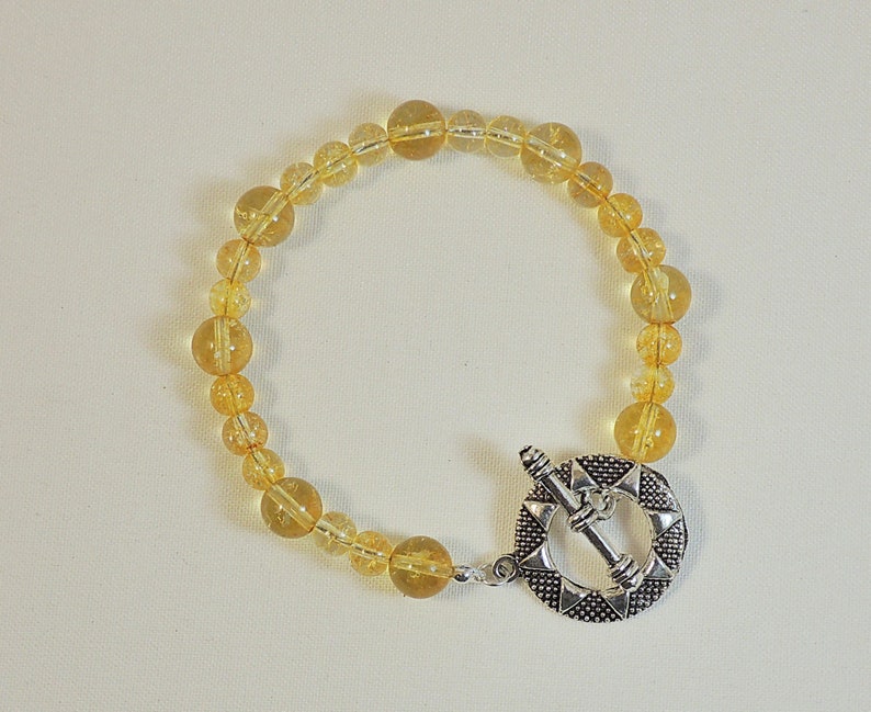 Bracelet beads citrine and pretty silver plated clasp