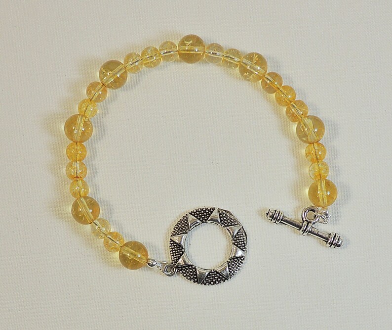 Bracelet beads citrine and pretty silver plated clasp