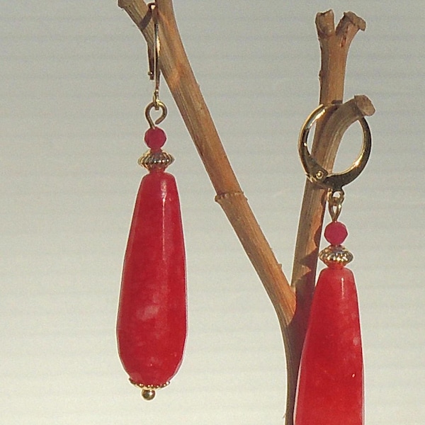 Pink Jade Pearl Earrings