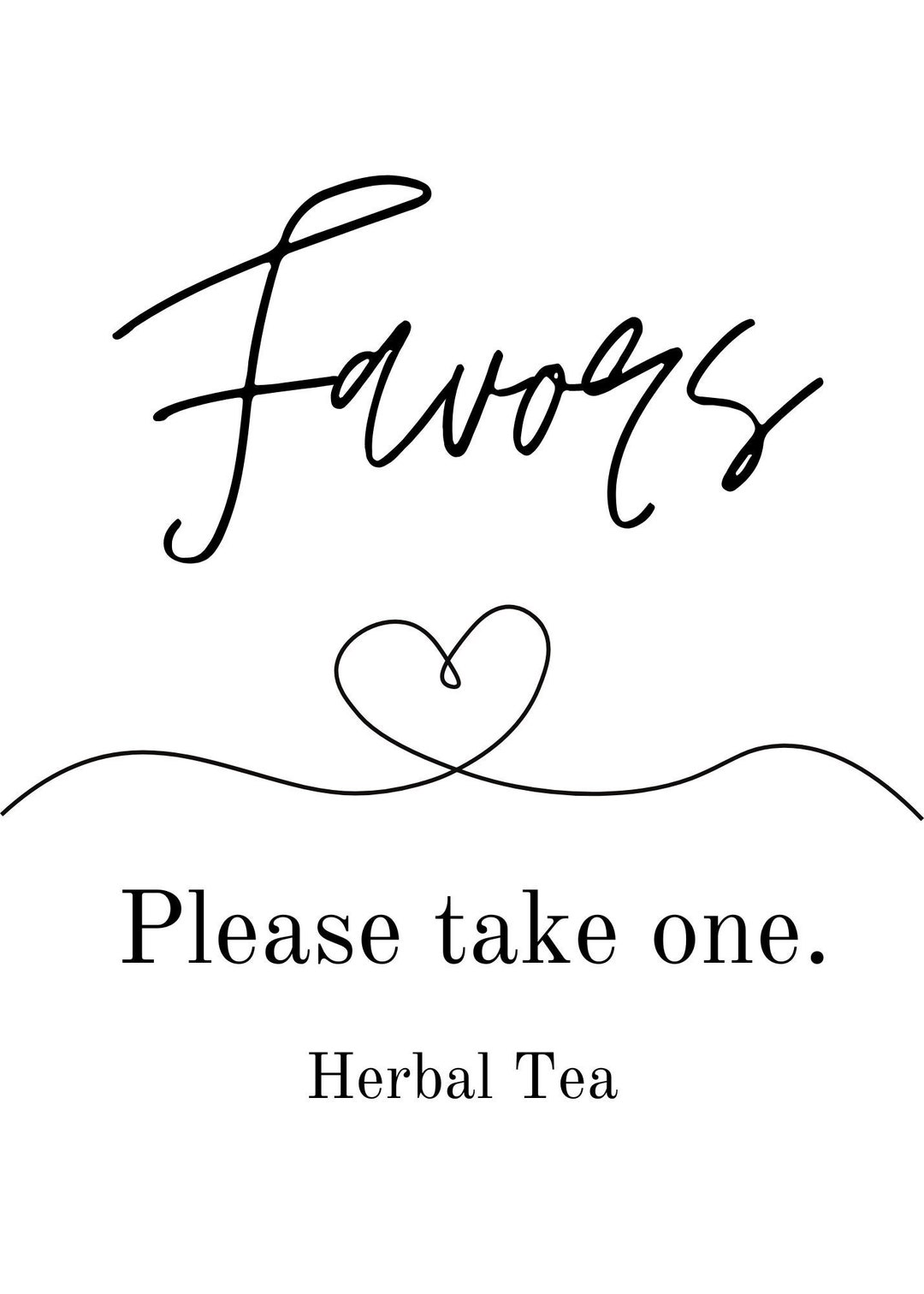 Modern Printable Favor Sign Wedding Favor Sign Bridal Shower Etsy