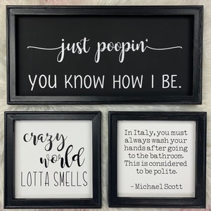 The Office Bathroom Signs - 3pc Wall Canvas Set - Michael Scott Bathroom Set