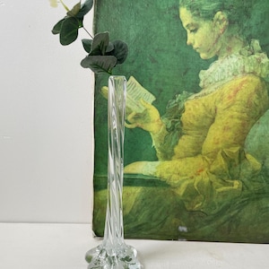 Vintage Murano Clear Swirl Glass Elephant Foot Vase