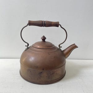 Vintage Revere Ware Copper Teapot with Wooden Handle