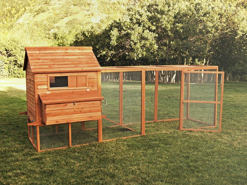 12 Foot Run Ranch Chicken Coop Holds 15 Chickens Douglas Fir W Nest Boxes 142