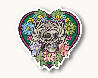 Skull Heart Decal 001