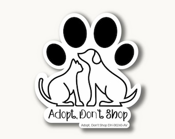 Adopteer, winkel niet sticker 001