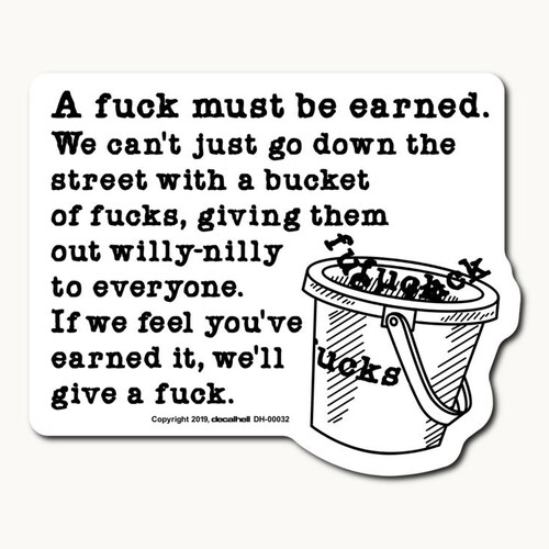 Bucket of Fucks Decal
