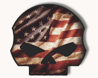 Patriotic Skull Decal 001