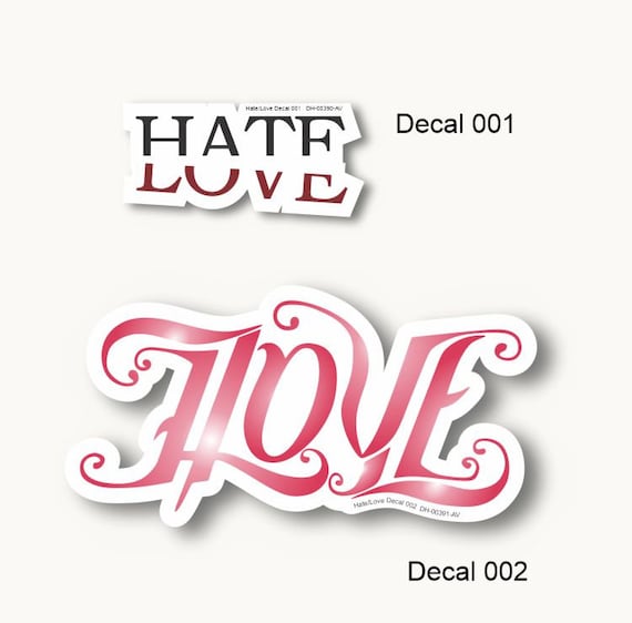 Hate/love Decal - Etsy