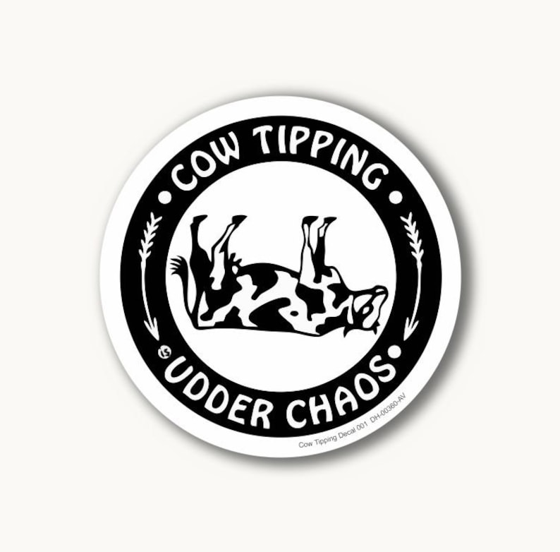 Cow Tipping Decal 001 - Etsy