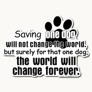 Saving a Dog - Rescue - Change a Life Decal