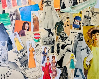 Vintage Fashion Ephemera Pack 30pc Collage Art Kit | Junk