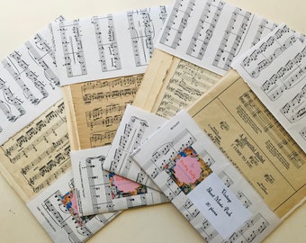 20 piece Vintage sheet music ephemera junk journal pack, collage, scrapbooking