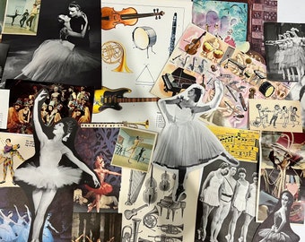 Vintage Dance Music Ballet Theatre ephemera pack | mood board | junk journal | collage kit | scrapbooking | 30pc