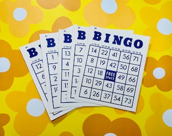 May include: Five bingo cards with the letters B, I, N, G, and O at the top. The cards are numbered 1 to 75. The center square says "FREE SPACE".