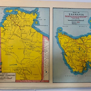 Vintage 1950 Western Australia Map, for framing junk journals, scrapbooking, card making, altered art image 3