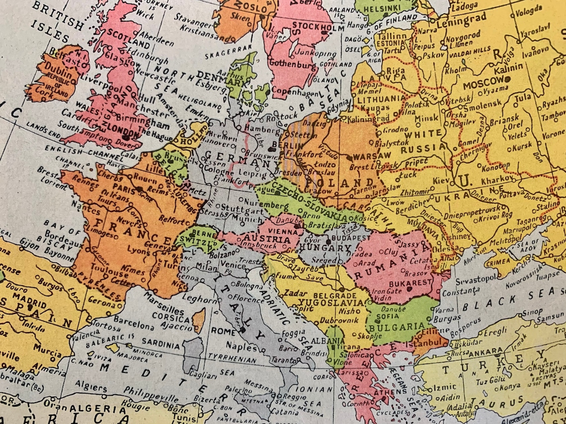 Map Of Europe In 1950 Map