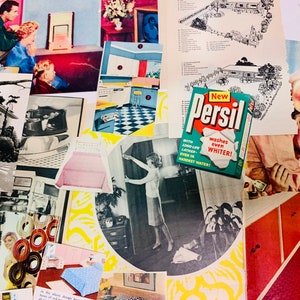 Paquete de material efímero para ama de casa de diario basura VINTAGE / Kit retro MCM vintage / Paquete de recortes artísticos / 30 piezas