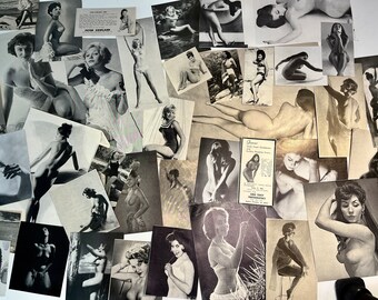 VINTAGE Glamour Nude model photography collage clippings pack, vintage 1950’s 1960’s art journal analog art